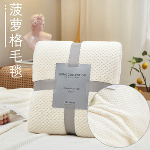 菠萝格毛毯沙发毯珊瑚绒毯子法兰绒毛毯午休毛毯礼品可带礼盒装