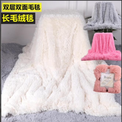 长毛绒沙发盖毯毛毯拍照背景道具