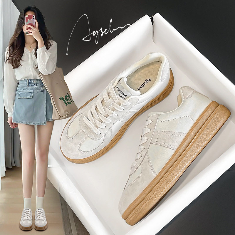 奥古狮登德训鞋女2023新款夏季厚底复古小众超火阿甘鞋休闲板鞋运