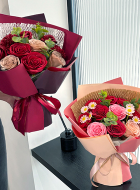 仿真花玫瑰花手捧花束婚礼订婚接亲高级红色送女朋友生日礼物成品