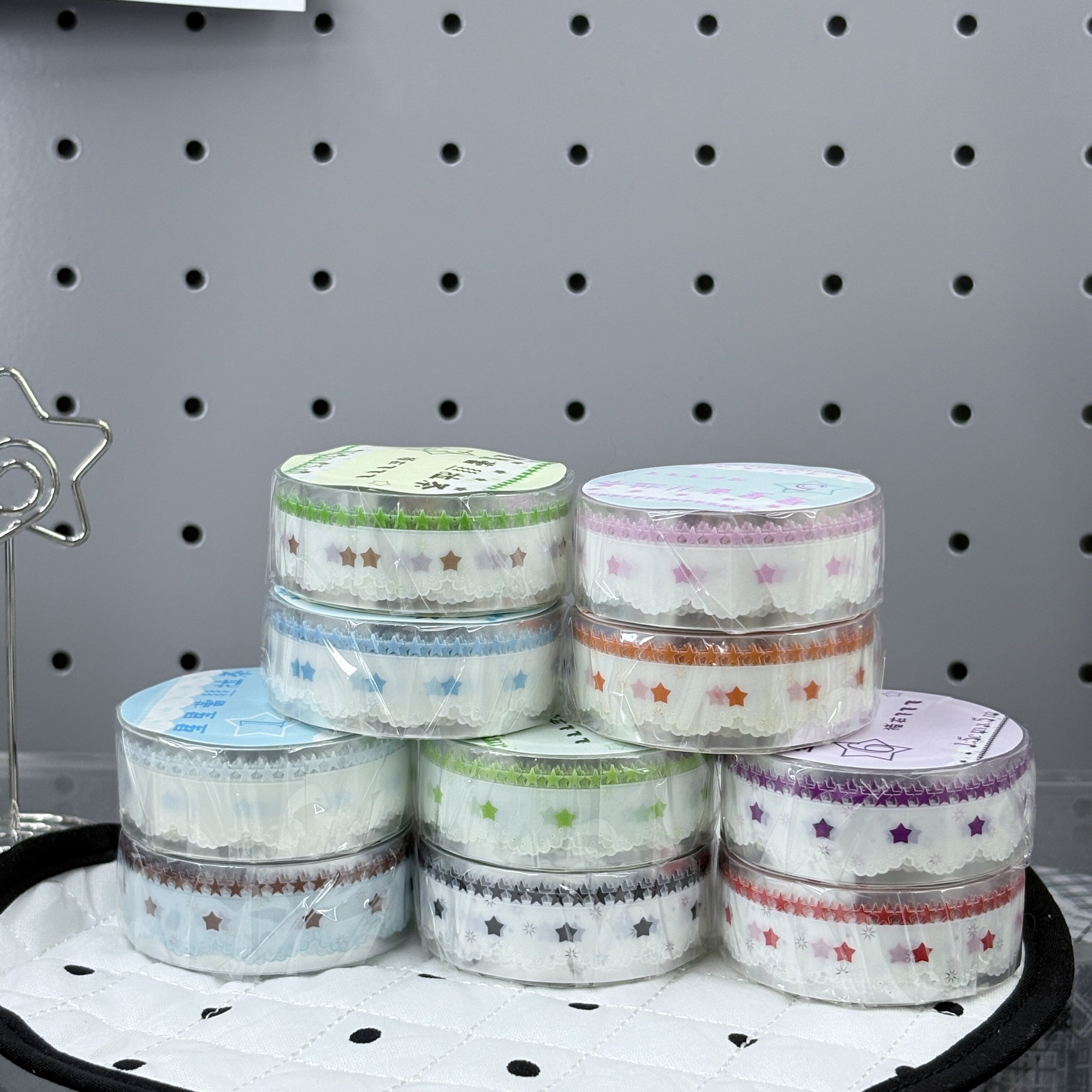 （现货）星星蕾丝拉条猪在飞原创人物蕾丝拉条pet手帐咕本diy素材