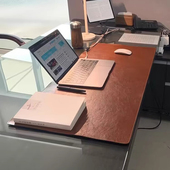 真皮办公桌垫头层纯牛皮写字书桌垫电脑鼠标垫写字台皮垫锁边超大