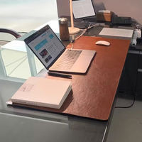 The top layer of the genuine leather office desk pad is pure cowhide, the writing desk pad is a computer mouse pad, and the leather pad of the writing desk has an extremely large lock edge thumbnail 7