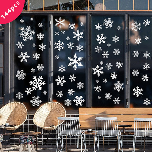 静电玻璃贴圣诞雪花橱窗贴花