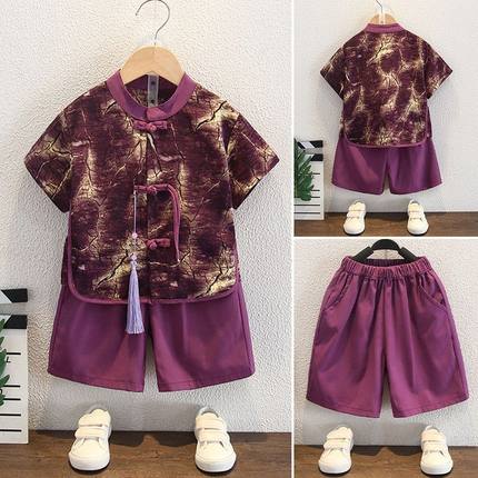 汉服男童加绒套装2025秋冬宝宝中国风古装儿童冬季新中式加厚唐装
