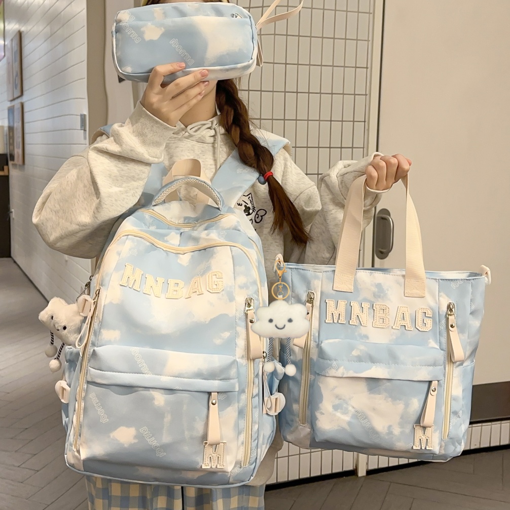 扎染女学生轻便高颜值双肩书包