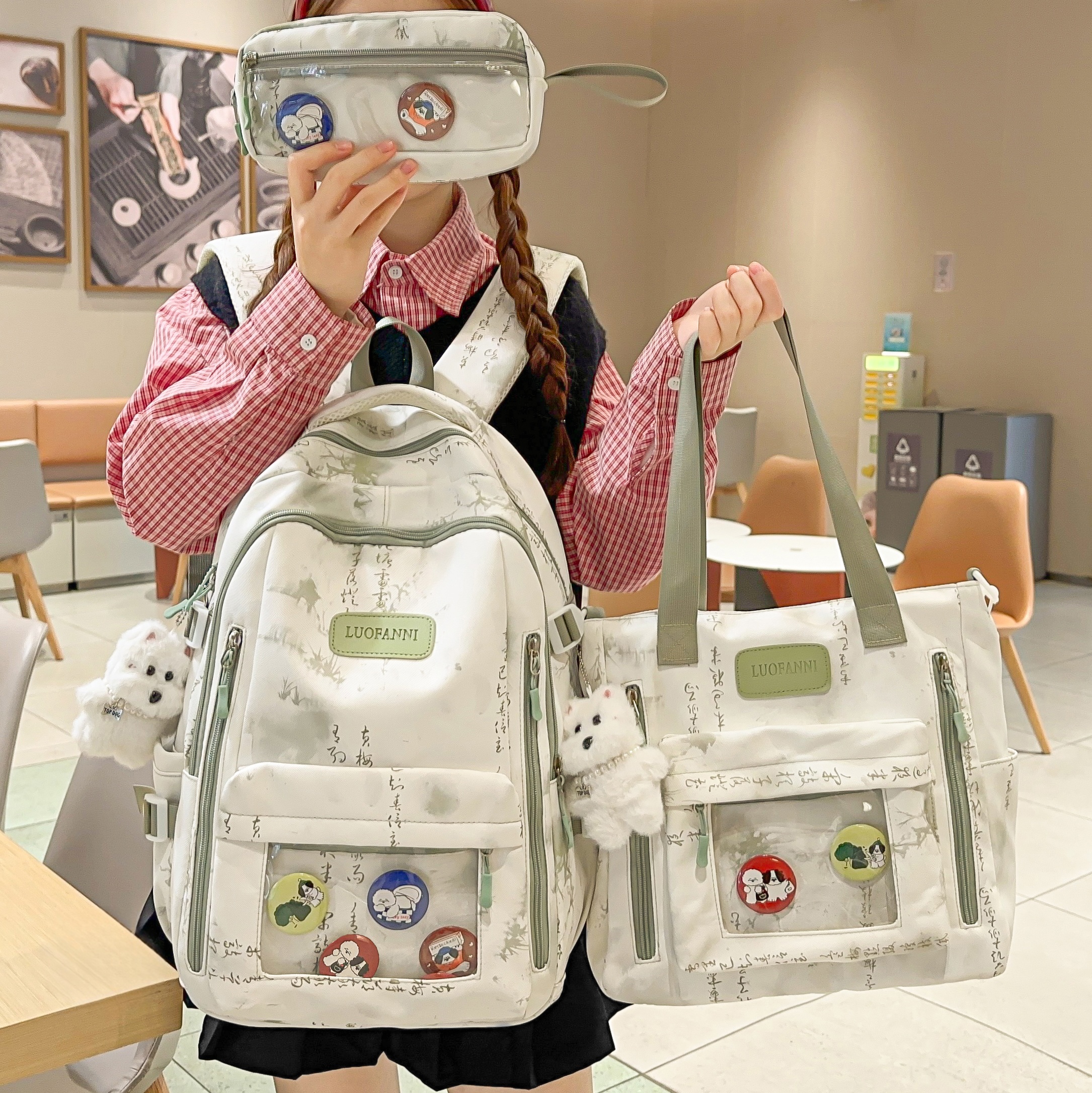 高颜值国风痛包大容量女生书包