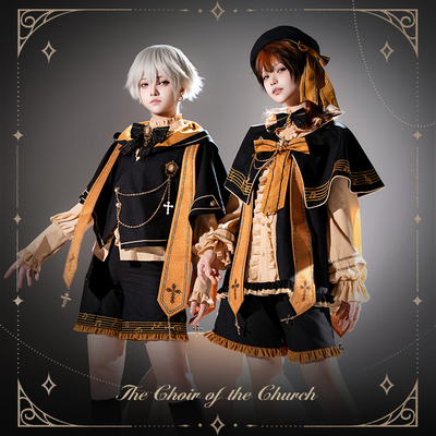 尾款 荧鲤之森 原创设计唱诗班南瓜色王子装lolita洛丽塔正太短裤