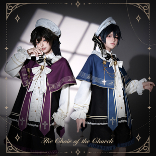 掉落 荧鲤之森 蓝紫色唱诗班2.0王子装lolita洛丽塔正太短裤