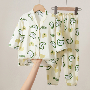 儿童棉绸睡衣家居服套装