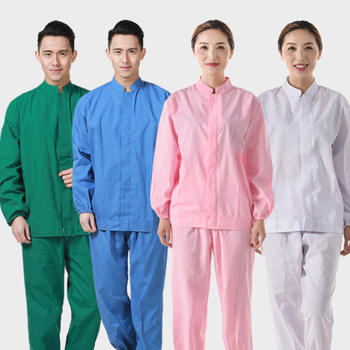 分体工作服套装工装制服蓝色白色