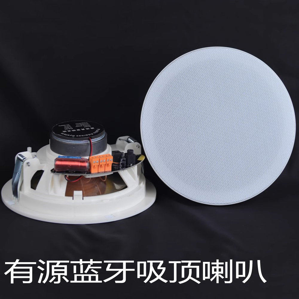 无线蓝牙有源吸顶音响嵌入天花吊顶喇叭家用餐厅店铺背景音乐