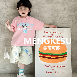 韩版童装儿童潮牌短袖t恤2025新款夏款小童宝宝半袖男童纯棉上衣