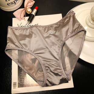 镂空交叉绑带性感内裤女士网纱优雅顺滑纯棉档三角裤火辣拼色三角