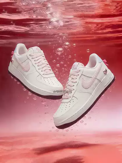Nike Air Force 1 Af1 Nike's New White and Pink Valentine's Day Limited Edition Sneakers for Women Iq4937-161