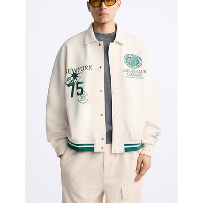 柜429！ZA秋季新品男装补丁饰飞行员棒球服夹克外套 4442442 712