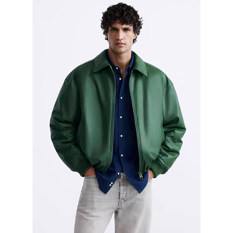 秋冬新品男装翻领仿皮飞行员夹克棉服 3046430 情侣装外套皮棉衣