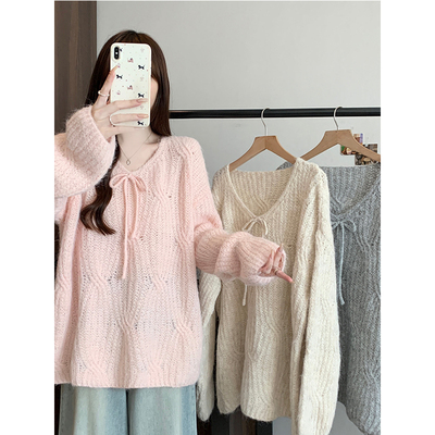 韩系慵懒风设计感软糯毛衣