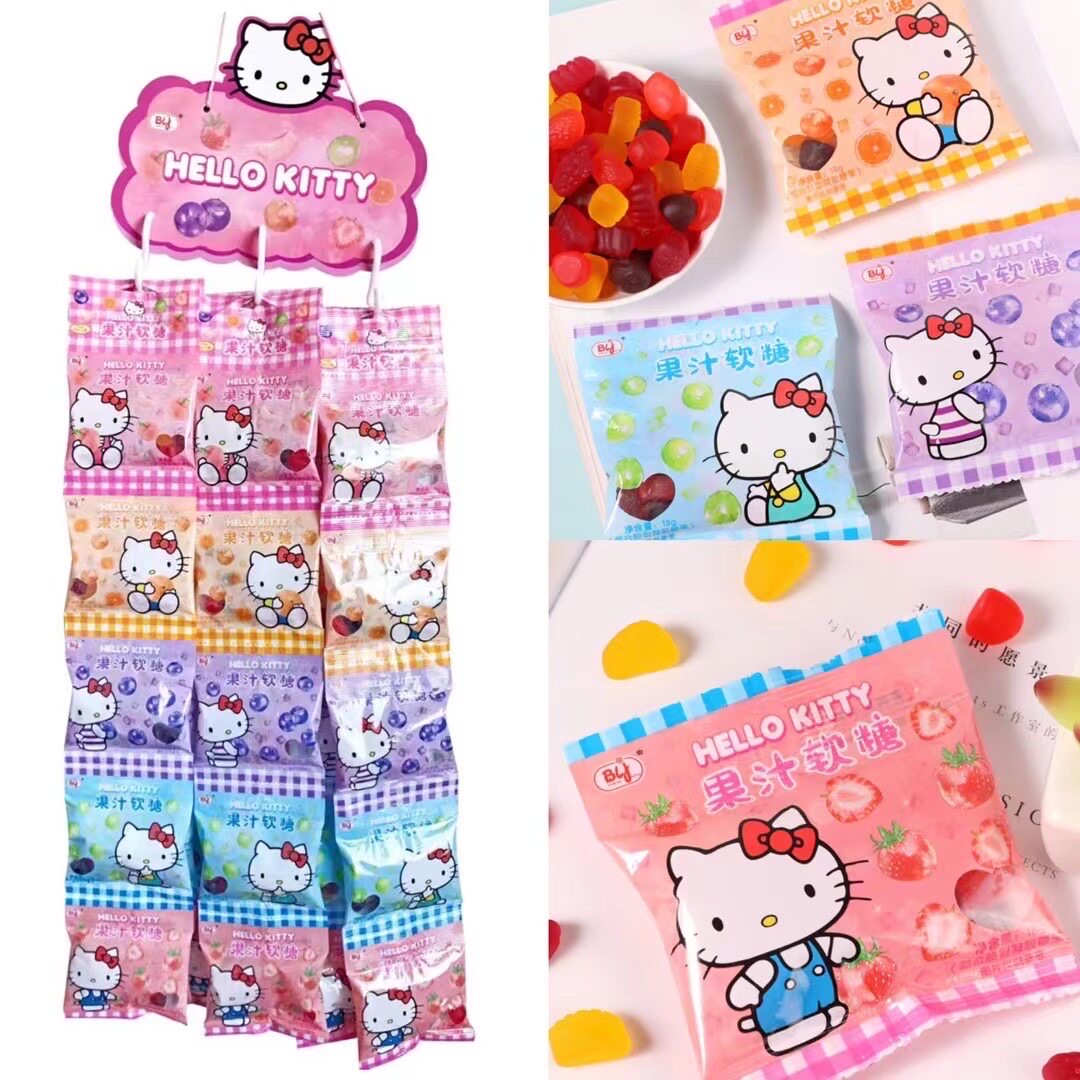 国产 百利佳Hello kitty五连包软糖混合水果味
