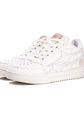 KILLWINNER Noah's ark 牛仔破碎流星 潮牌低帮板鞋子 白色