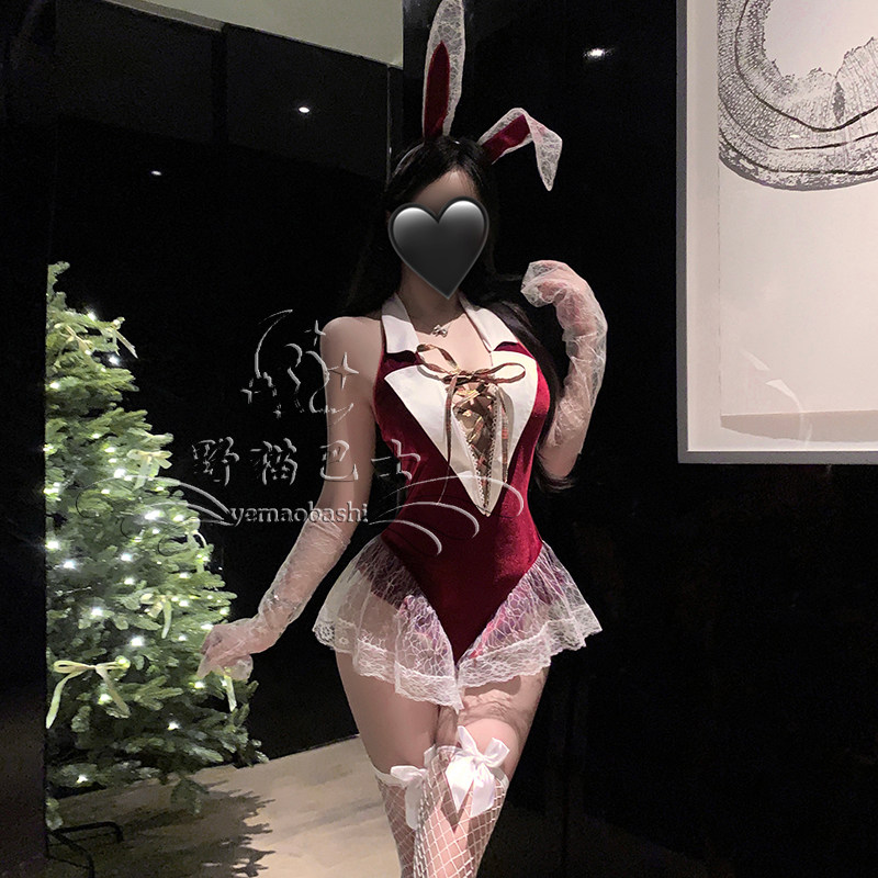 圣诞节兔女郎cos红色性感蓬蓬裙