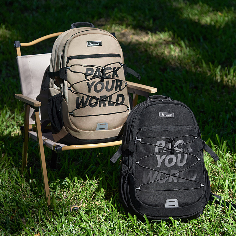 爱华仕通勤双肩大容量多功能书包户外双肩背包大学生旅行电脑男女