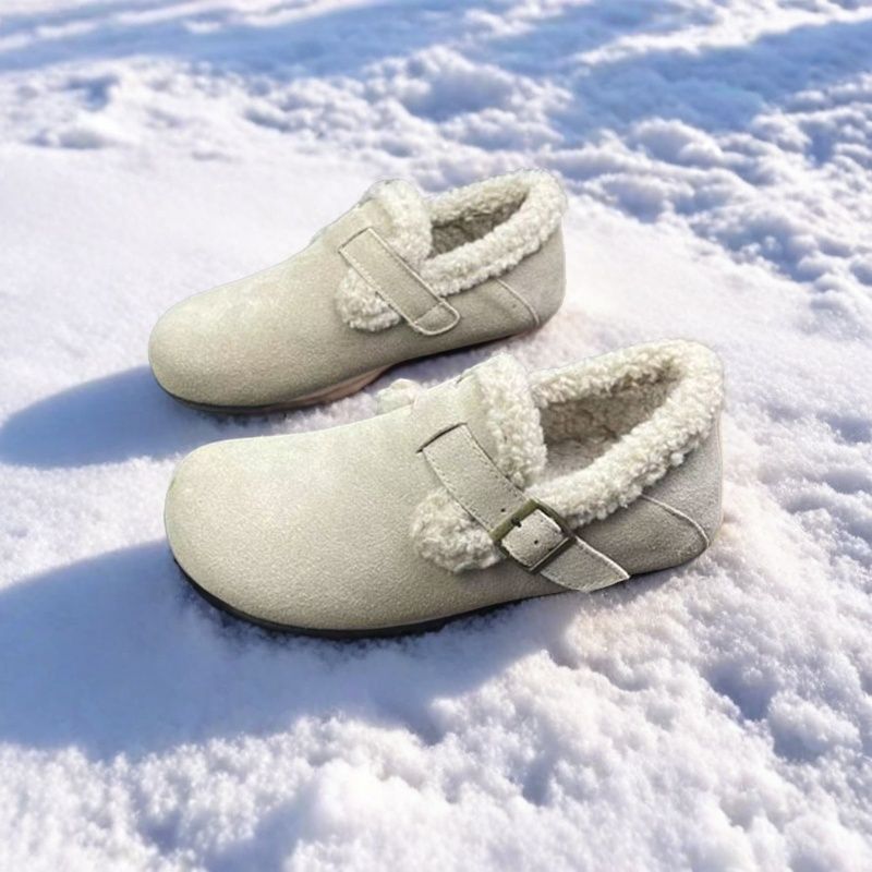 外贸尾货女款冬季加绒保暖雪地靴抗寒防雪厚底大棉鞋一脚蹬毛毛鞋