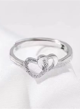 锌合金戒指银色女款光沙