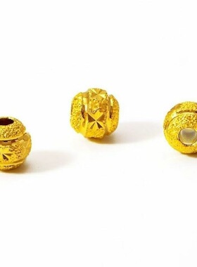 金色磨砂米字转运珠散珠