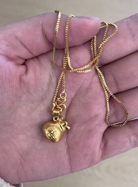 新款福运钱袋金色吊坠