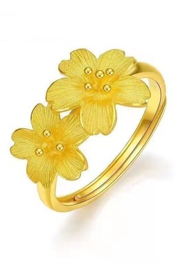 格桑双花牡丹金戒指00