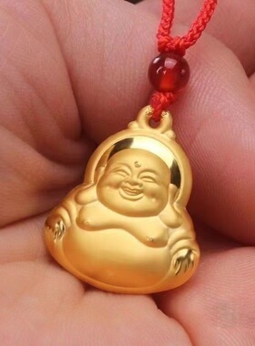 新款大肚佛金吊坠男款