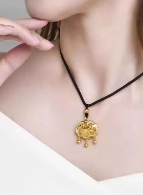 新款平安锁金色吊坠03
