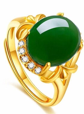 金色碧缇绿钰民族风男戒