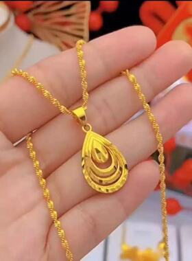 新中式金色水滴项链02