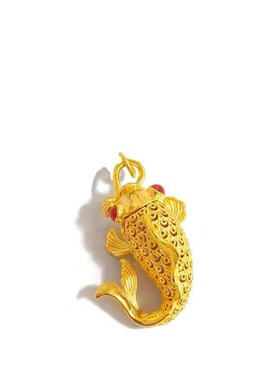 时尚锦鲤金色吊坠3455