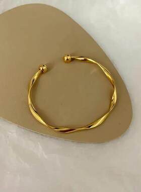 铜合金手镯色小众波浪男