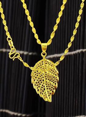 镂空枫叶金色水波链41