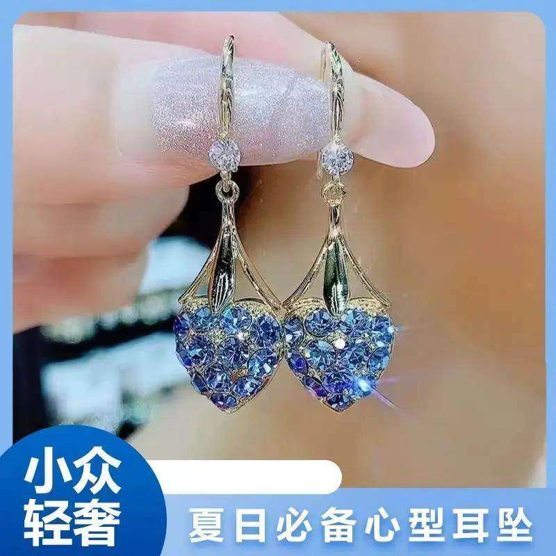 合金耳饰 【专柜品质】夏日气质时尚耳坠蓝色心型精致紫色海洋之,饰品/流行首饰/时尚饰品新,耳环,淘宝优惠券,粉丝福利购,淘宝优惠卷