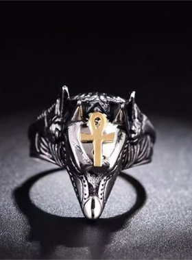 合金戒指复古银色阿努比