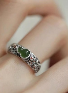 新中式祥云葫芦可调节戒指女小众轻奢高级感民族风复古百搭指环