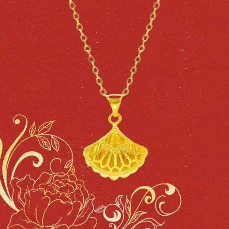 新款小裙子金色O字链女款高档精致气质项链女大方简约时尚项链