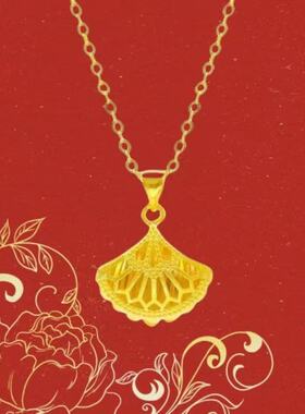 新款金色O字链小裙子项链