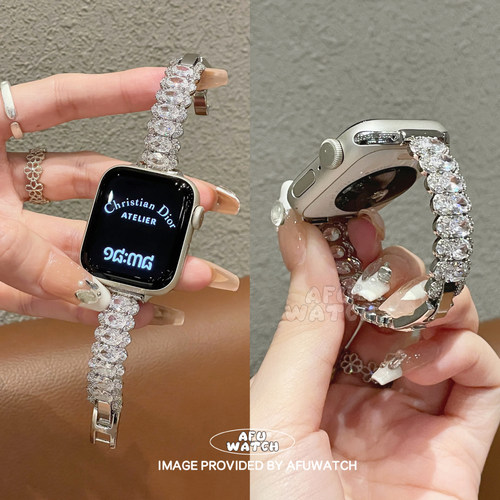 满钻圆锆石适用iWatch11苹果表带