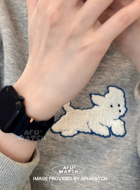 波纹硅胶针扣款适用iwatchS11苹果表带SE柔软10简单百搭9硅胶男女