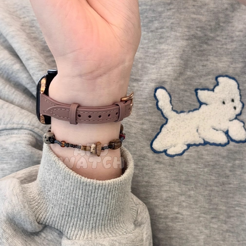 细长皮质表带适用applewatchs11