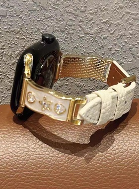 【布契拉提皮质表带】适用苹果手表iWatchS11表带金属applewatch9