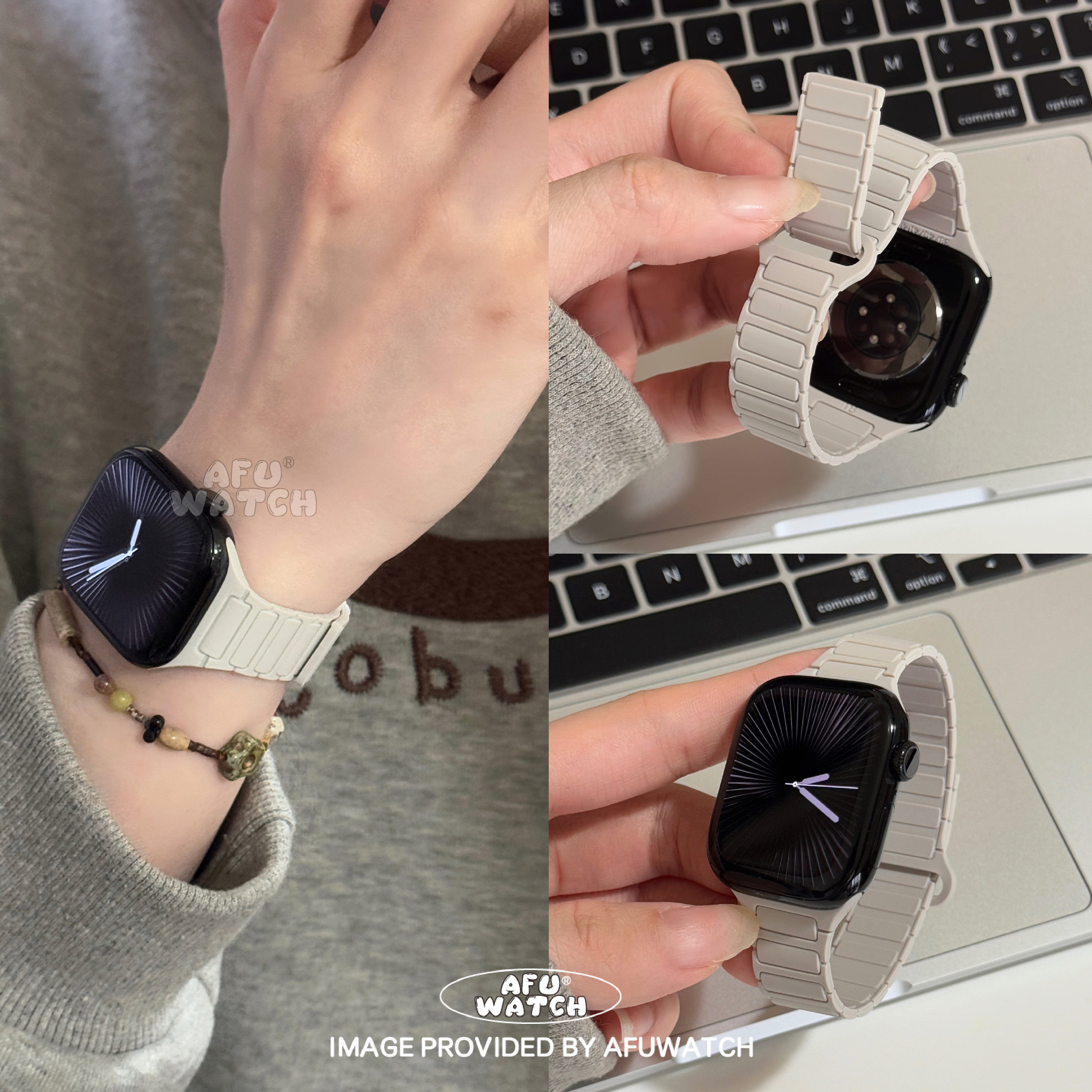 【小蛮腰硅胶磁吸细款】适用iWatchs11苹果表带se运动透气