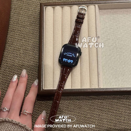 黑巧棕漆光适用苹果手表带iwatch