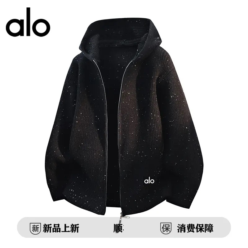 官方奥特莱斯】品牌折扣 连帽针织开衫休闲宽松秋冬季毛衣外套潮